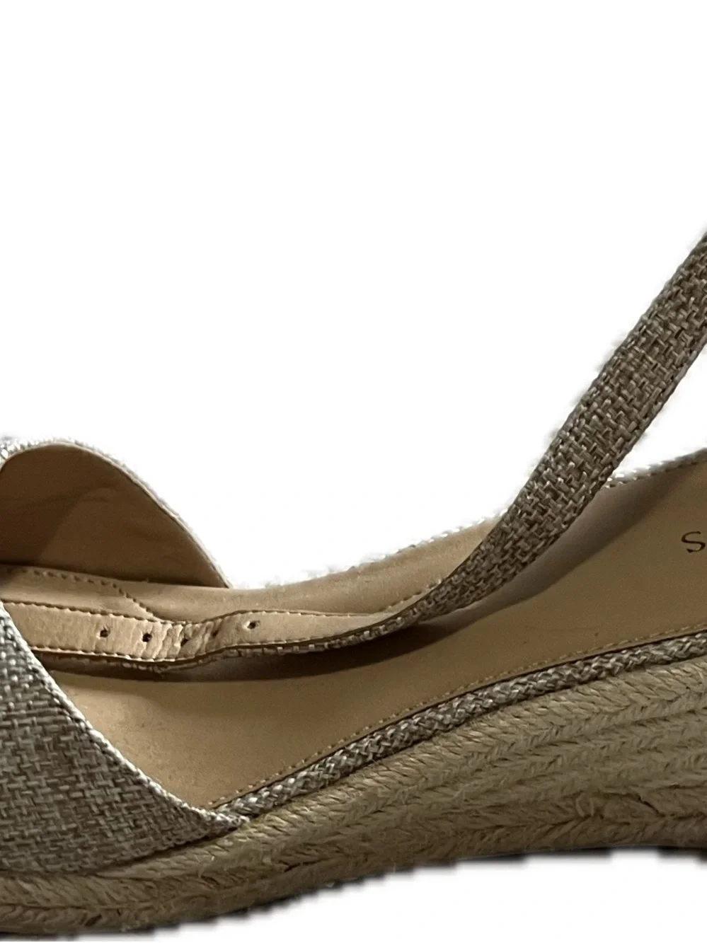 Talbots Natural Beige Woven Ankle-Strap Espadrilles